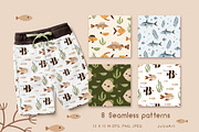 Fish clipart & pattern, a Seasonal Illustration by JulzaArt (Thumbnail 6 of 9)