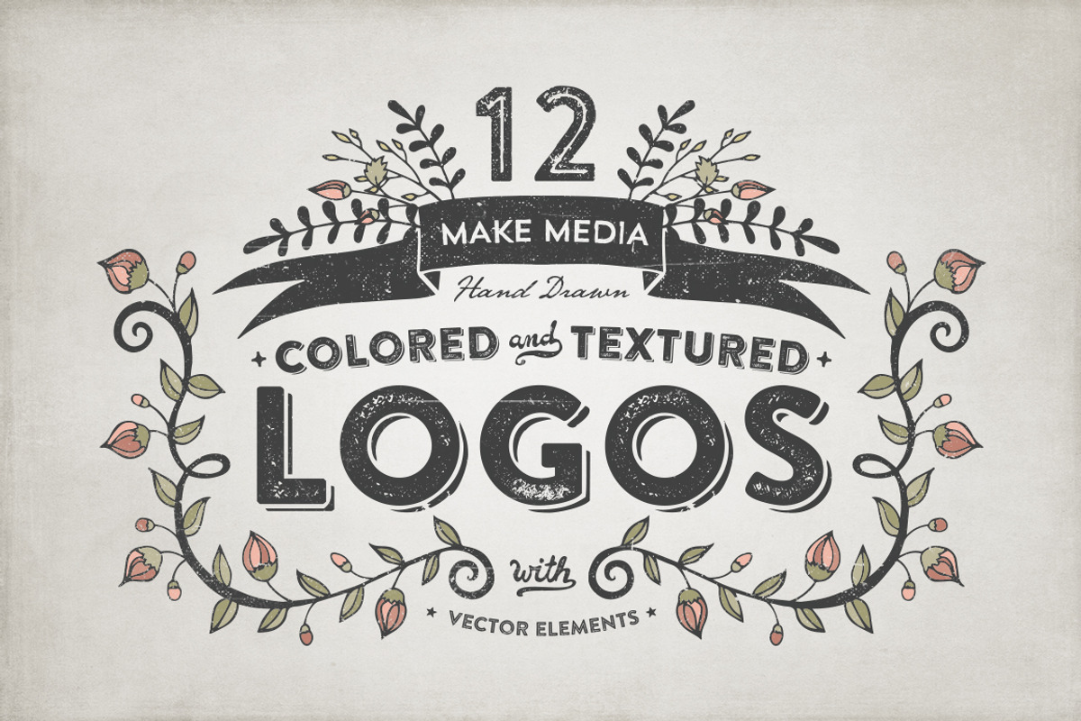 Hand Drawn Colored & Textured Logos, a Decorative Illustration by Callie Rian & Co. (Photo 1 of 5)