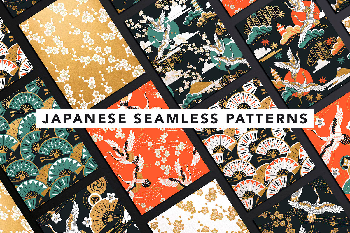 Japanese seamless patterns., a Pattern Graphic by Anna Smirnova (Photo 1 of 16)