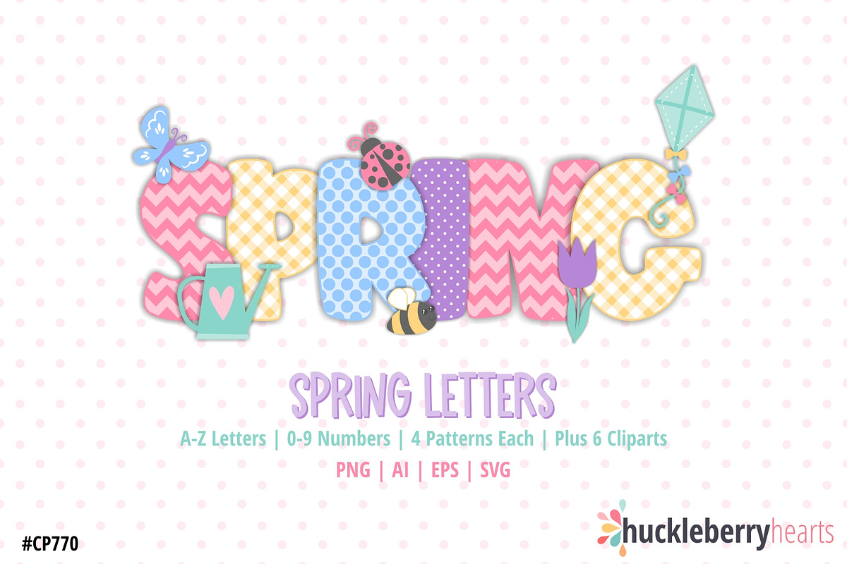 Spring Letters Clipart, an Object Illustration by Huckleberry Hearts (Photo 1 of 4)