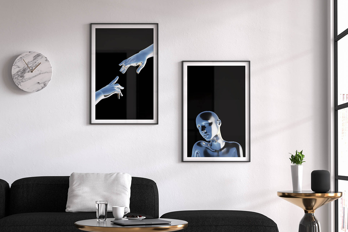 chrome human, metal plastic hands, a Healthcare Illustration by Mary P (Photo 2 of 2)