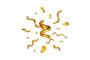 3D Golden serpentine streams and, an Object Illustration by Abscent