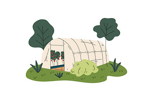 Greenhouse with Tomatoes, Rural, an Object Illustration by TopVectors