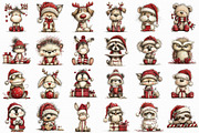 Whimsical Grumpy Christmas Animals, an Illustration by Libby Wishes (Thumbnail 2 of 7)