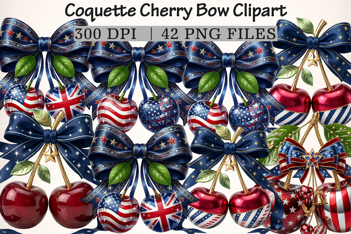 Coquette Cherry Bow Clipart, a Transportation Illustration by Digital Artistic99 (Photo 1 of 9)