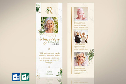Tropica Funeral Bookmark Word, a Card Template by Godserv Designs