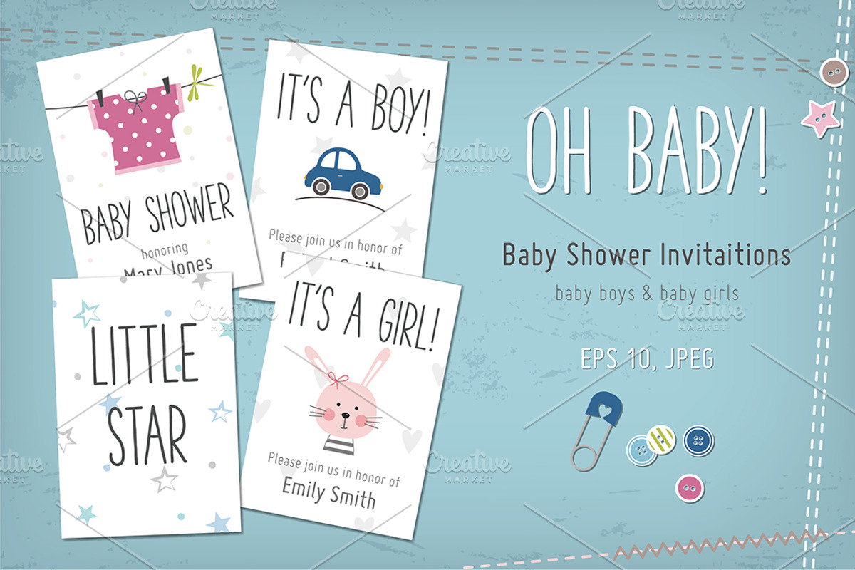 Baby shower invitations, a Card Template by Paper Cards (Photo 1 of 3)