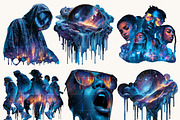 Neon Glow Party Clipart Bundle, a Person Illustration by BusyDaydesign (Thumbnail 5 of 9)