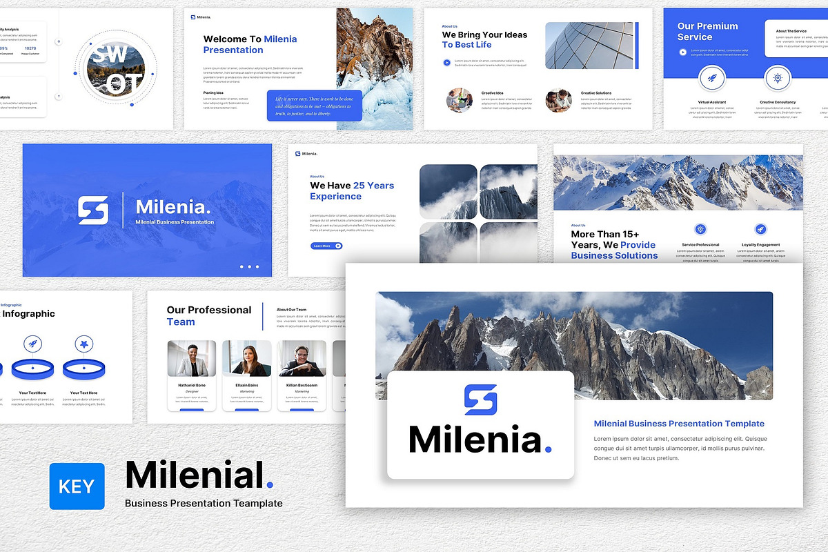 Milenial Business Keynote Templates, a Presentation Template by BumbleGraph Studio (Photo 1 of 6)