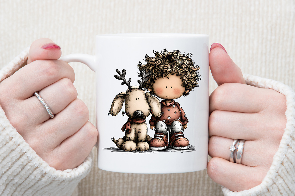 Christmas Kids Watercolor Clipart, an Illustration by Sublimation Artist (Photo 5 of 6)