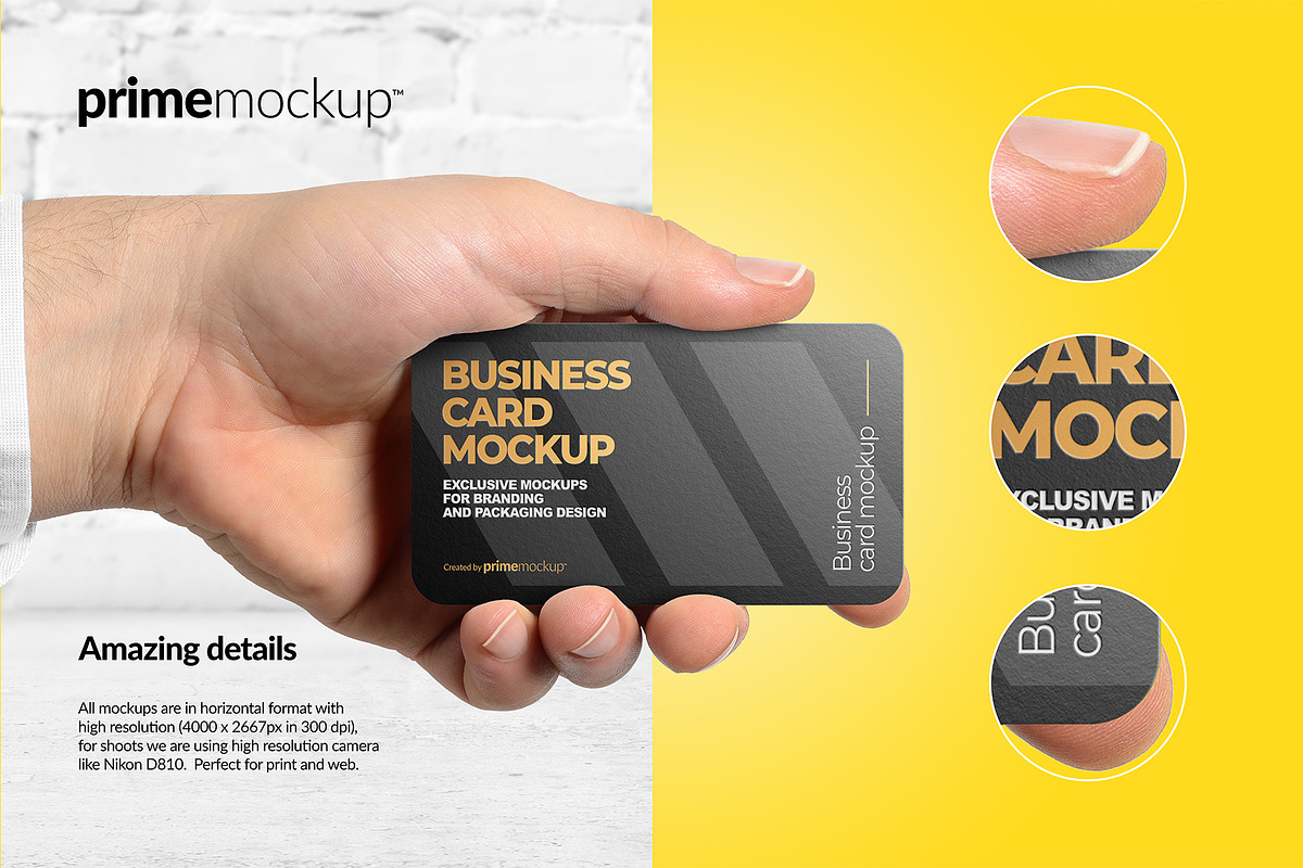 Rounded Corner Business Card Mockup, a Print Template by PrimeMockup (Photo 4 of 12)