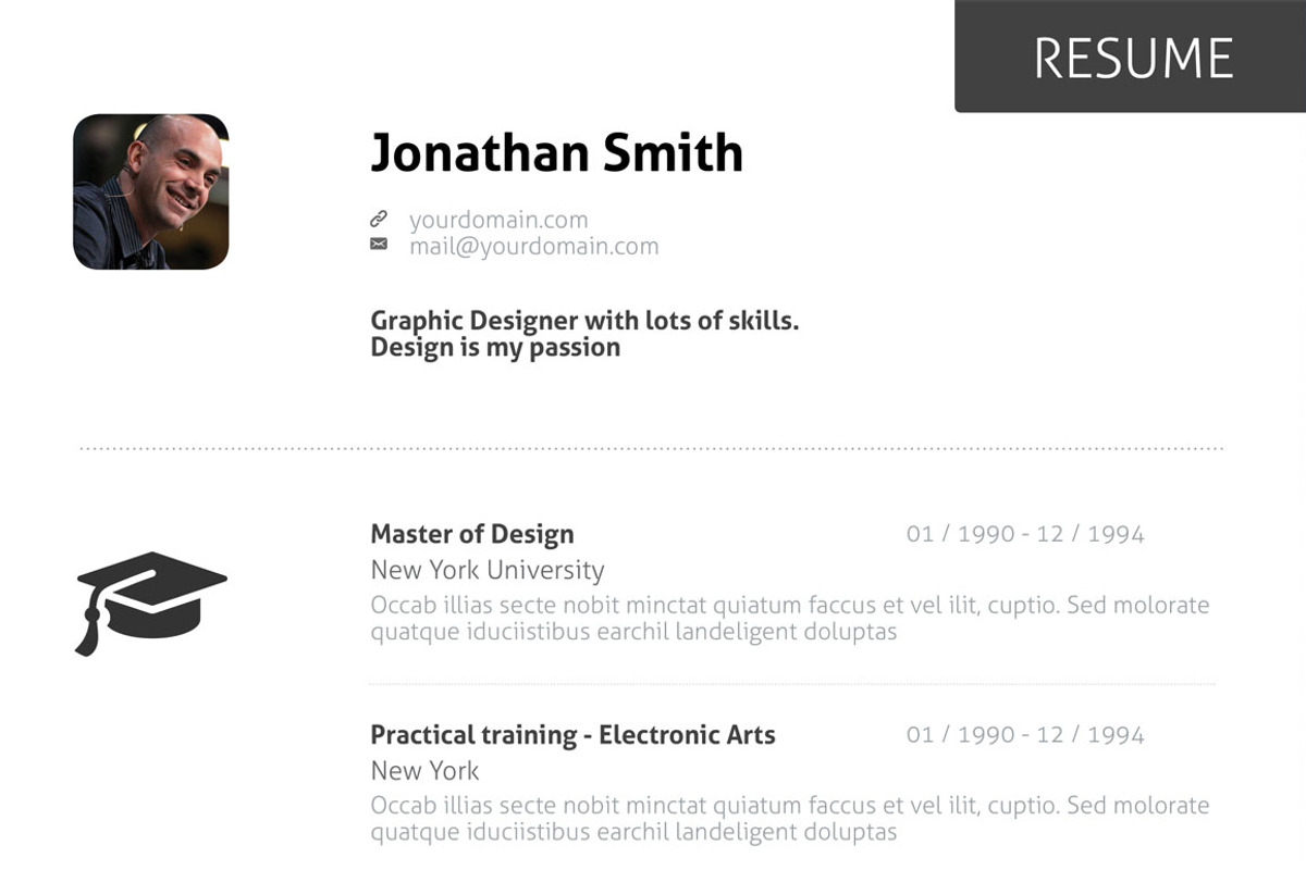 Minimal Curriculum Vitae CV - Resume, a Resume Template by GoodDesignCreation (Photo 2 of 3)