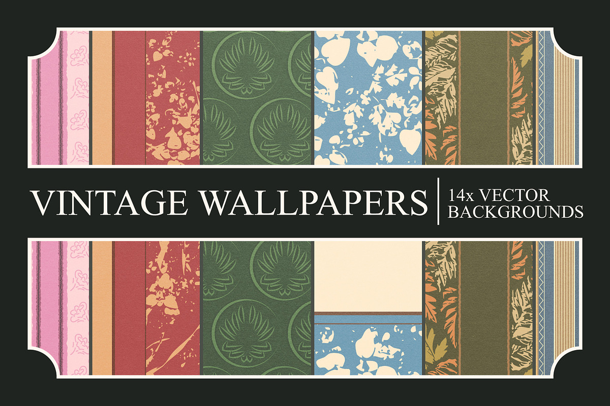 14 Vector Vintage Wallpapers, a Background Graphic by UoaHH (Photo 1 of 7)