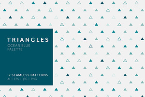 Triangle Patterns - Ocean Blue