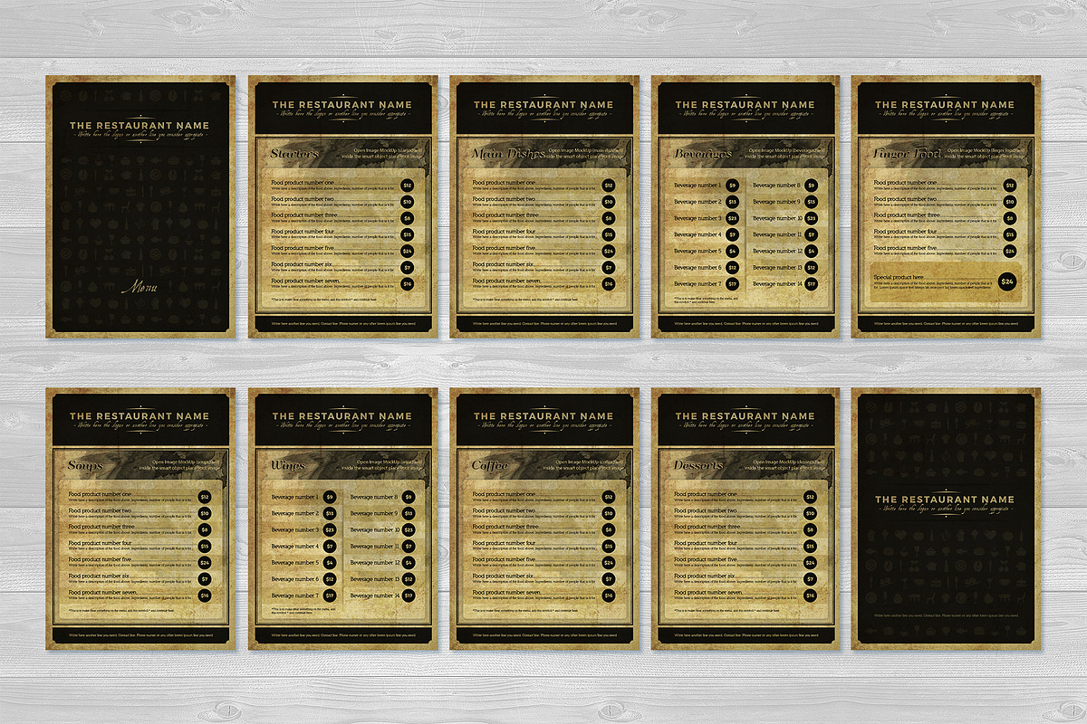 Elegant Food Rustic Menu 3, a Brochure Template by Luuqas Design (Photo 2 of 8)