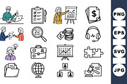 Business Office Icon Set, an Illustration by designvectx (Thumbnail 1 of 3)