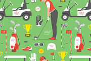 Seamless pattern with Golf game, a Pattern Graphic by Volyk (Thumbnail 2 of 3)