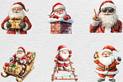 Watercolor Santa Clipart, an Illustration by Black Bird Studio (Thumbnail 3 of 6)