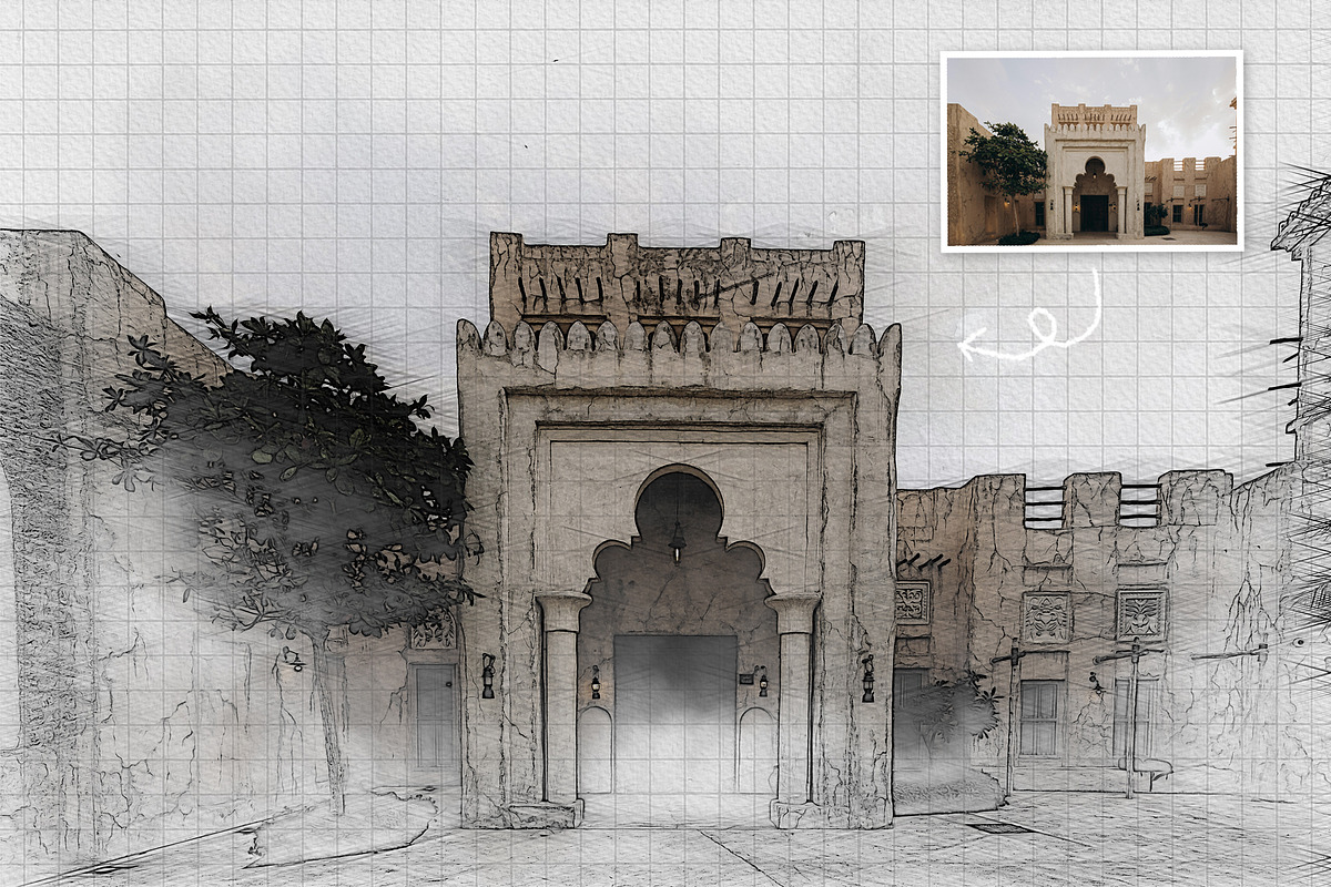 Architecture Sketch Photo Effect, a Brushes & More by zahidhossainalif (Photo 5 of 10)