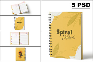 Spiral Notebook Mockup, a Books & Magazine Mockup by mockupbuys