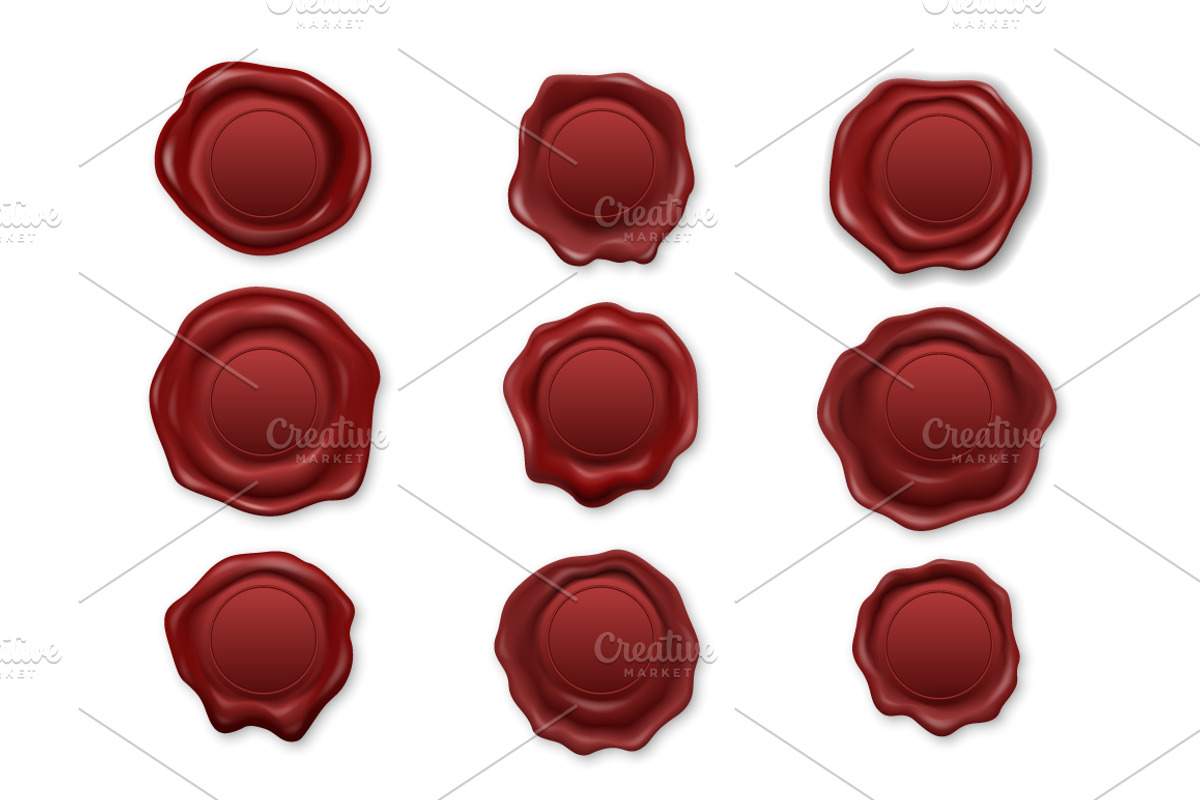 Wax Seal. Vector Set., an Object Graphic by Gomolach (Photo 2 of 11)