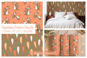Spring Bunny & Carrot Pattern Set