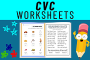 CVC Words Worksheets - Picture Cards, a Templates & Theme by Premium Digital Templates (Thumbnail 2 of 3)