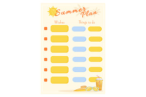 Summer Plan Creative Planner Page