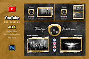 Gold YouTube End Screens, a Social Media Template by Andrew Skoch Design (Thumbnail 1 of 5)