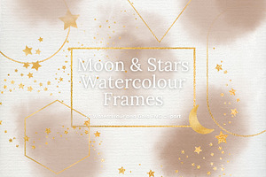 Beige Watercolour and Gold Frames, an Illustration by Pixafied