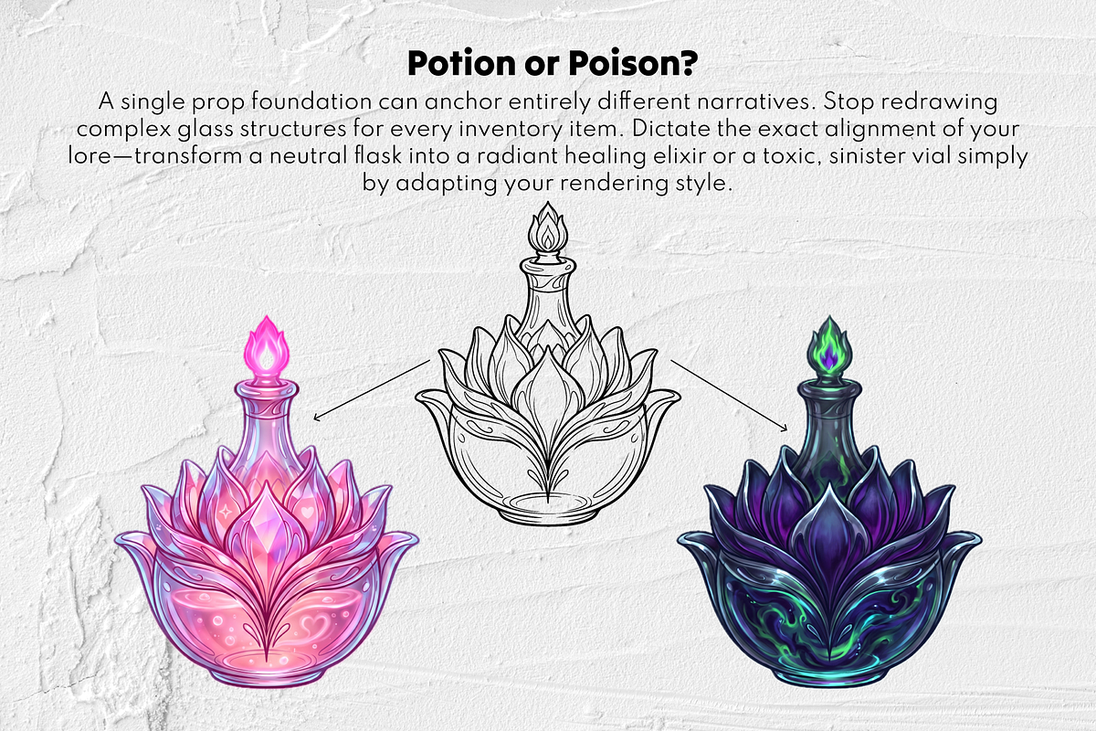Potion & Poison Bottles Stamps, a Brush Add-On by Selentaori Studio (Photo 10 of 12)