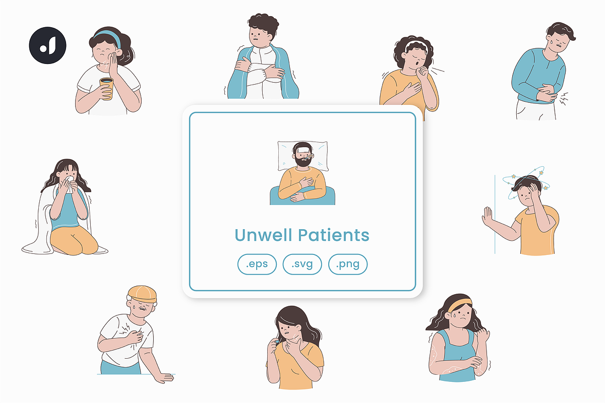 Unwell Patients Illustration, an Object Graphic by Jump Studio (Photo 1 of 12)