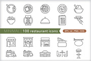 Minimal 100 restaurant icons, an Outline Icon by Picture Window (Thumbnail 2 of 10)