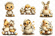 Whimsical Easter Chicken Clipart, an Illustration by Black Bird Studio (Thumbnail 4 of 5)