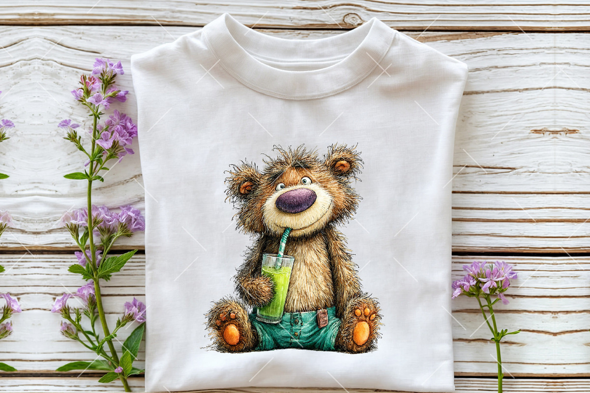 Summer Funny Teddy Bear Clipart, an Illustration by OK Design (Photo 5 of 6)