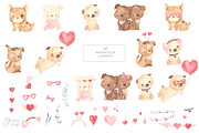 Dog clipart. Valentine's day set, an Animal Illustration by OlliArtDesign (Thumbnail 2 of 7)