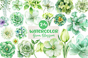 Green Blossom Spring Clipart, an Illustration by CreationArt (Thumbnail 1 of 5)