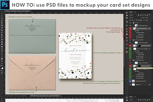 Invitation CardSet Flatlay Mockups