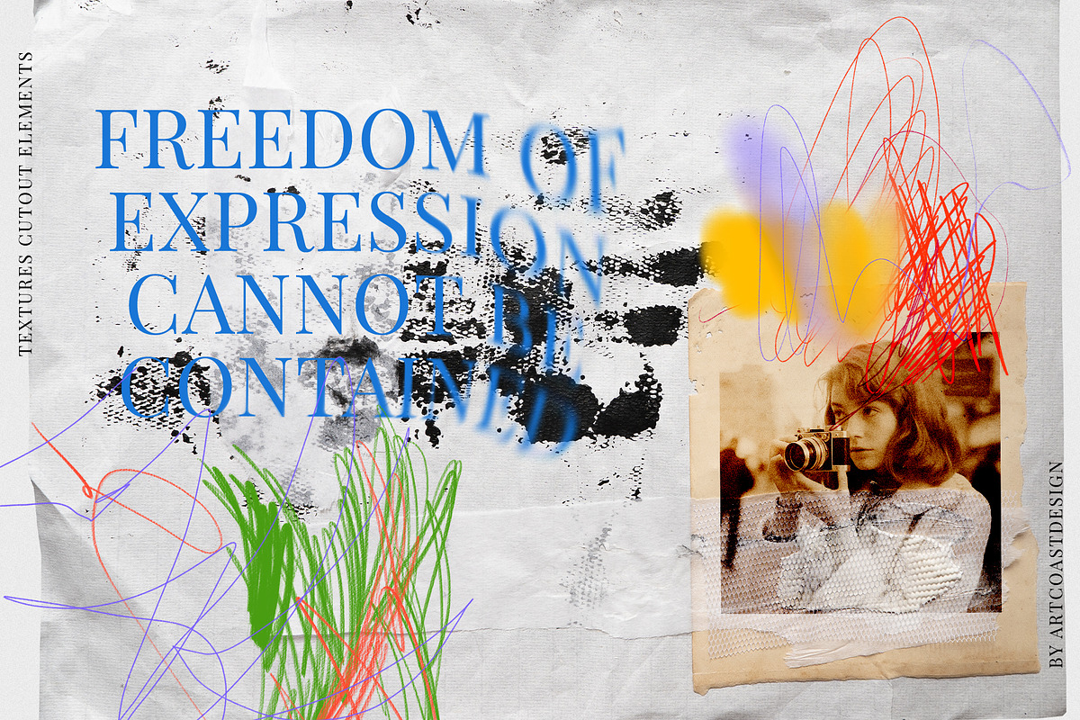 Grunge Paper Collage & Scribbles, a Texture Graphic by nadispasibenko (Photo 13 of 16)