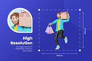 3D Online Shopping Character Kit, a Scene 3D Model by Flat Icons (Thumbnail 5 of 8)