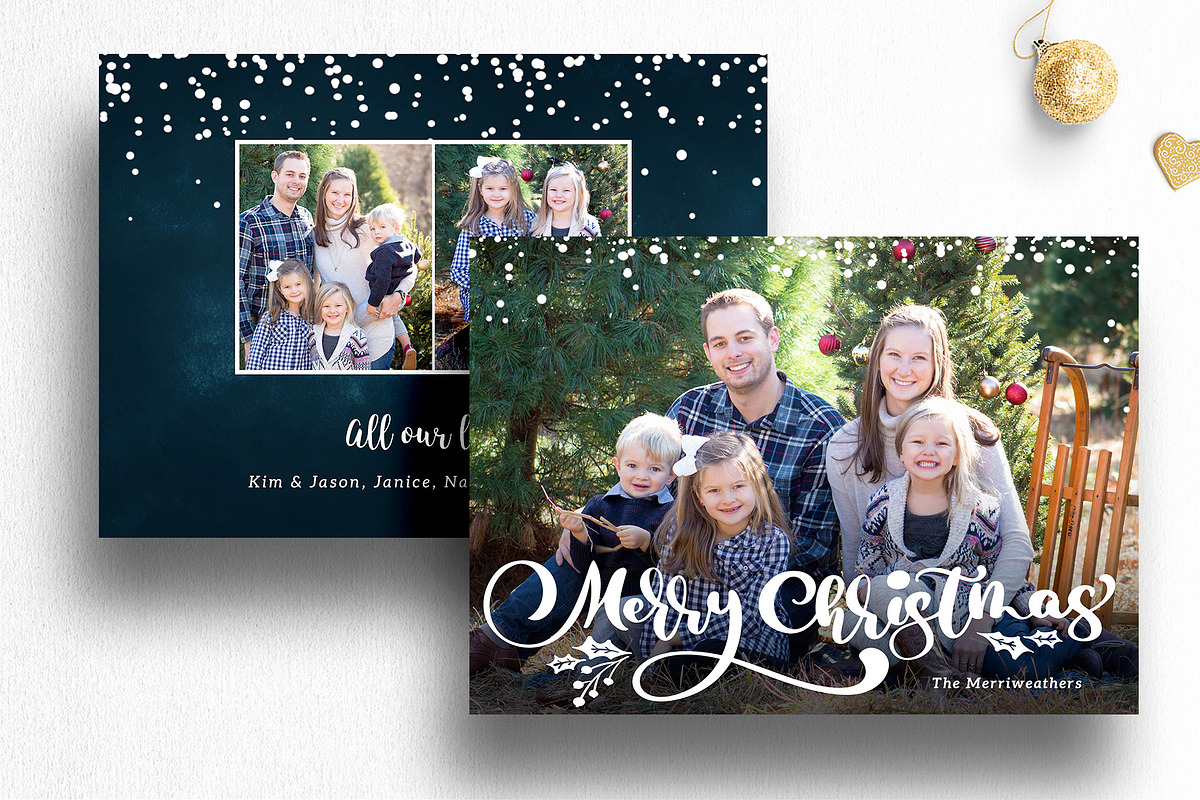 Christmas Card Photoshop Template, a Card Template by Nifty Template Studio (Photo 6 of 12)