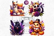 Autumn Cute animals Clipart Set, a Seasonal Illustration by ThatsDesignArt (Thumbnail 10 of 10)