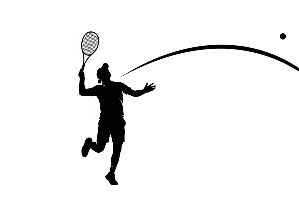 A dynamic Tennis Player Silhouettes, an Illustration by Amazin_art (Photo 23 of 31)