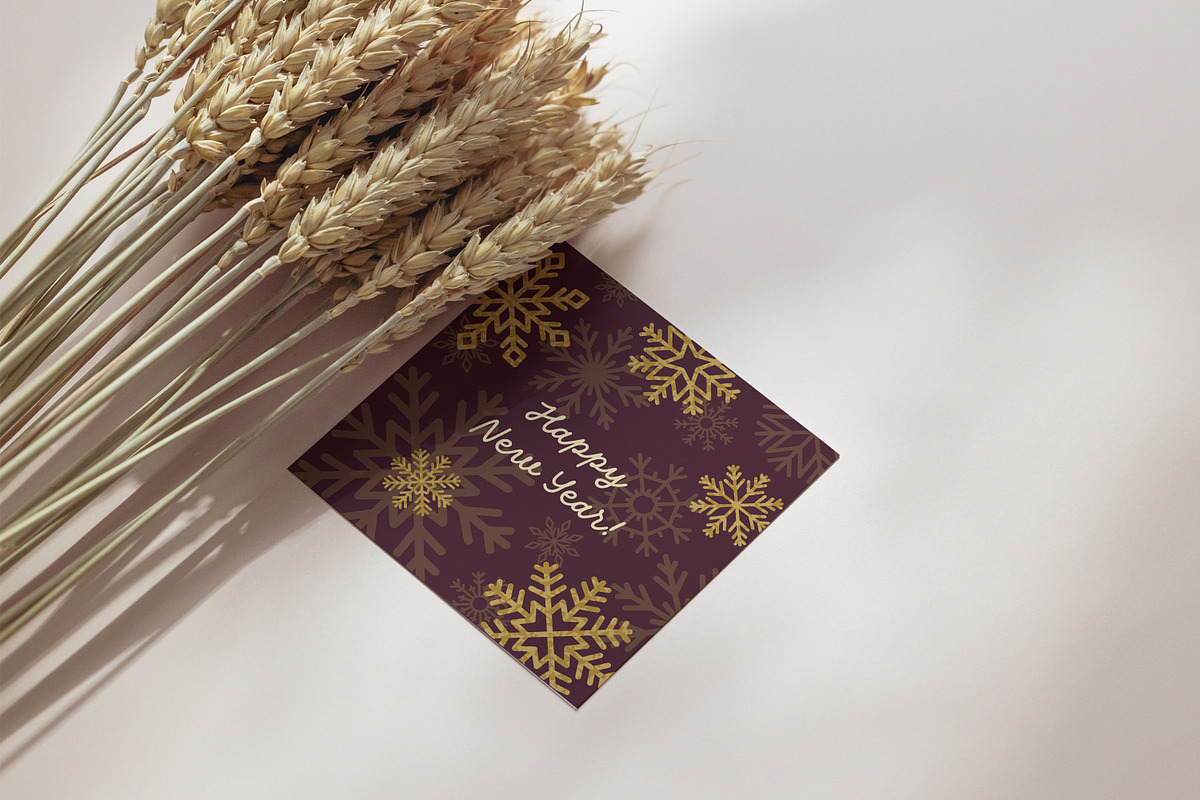 Christmas cards with snow flakes set, a Decorative Illustration by Good Studio (Photo 9 of 14)