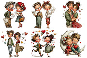 Whimsical Romantic Lovers Clipart, an Illustration by Craft Nest (Thumbnail 3 of 8)