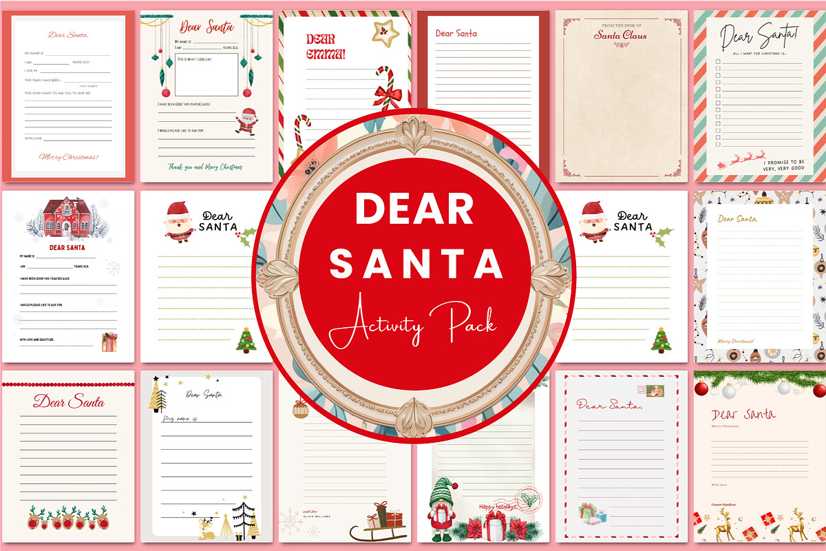 Dear Santa Activity Pack, a Stationery Template by Shumaya