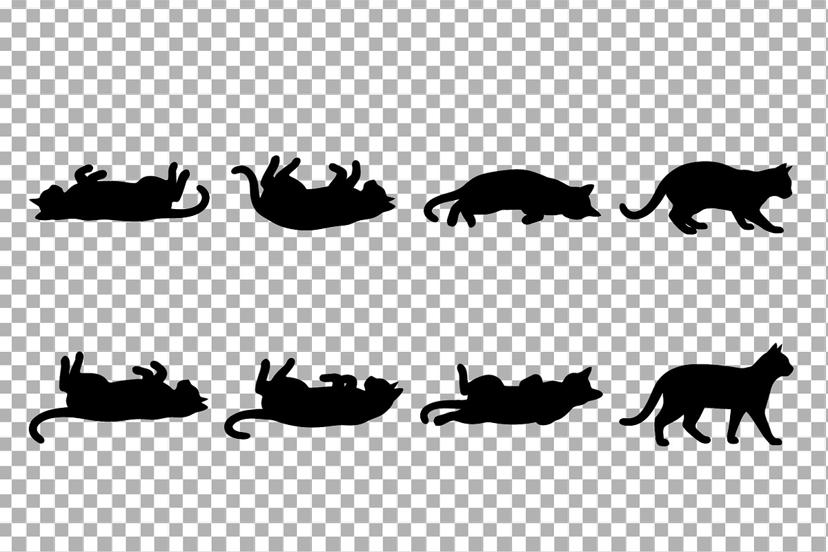 Peeking and Paws Cat Silhouettes Set, an Animal Illustration by Artonix (Photo 2 of 3)