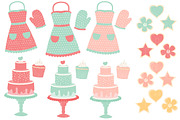 Mint & Coral Baking Clipart, an Illustration by Amanda Ilkov (Thumbnail 2 of 4)