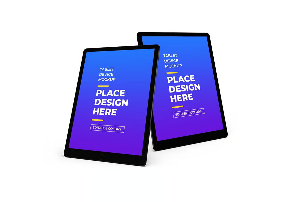 Tablet Device Mockup Template Set, an iPad Mockup by DesignRushMarket (Photo 4 of 11)