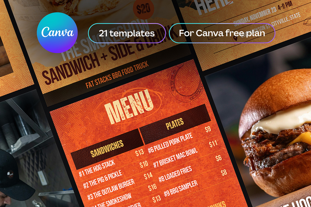 BBQ Food Truck Canva Templates preview 5